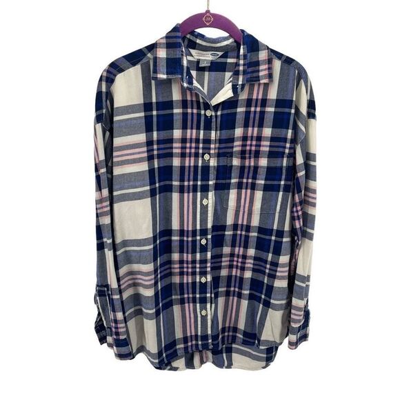 Old Navy the boyfriend shirt flannel plaid S small EUC soft - Picture 4 of 9